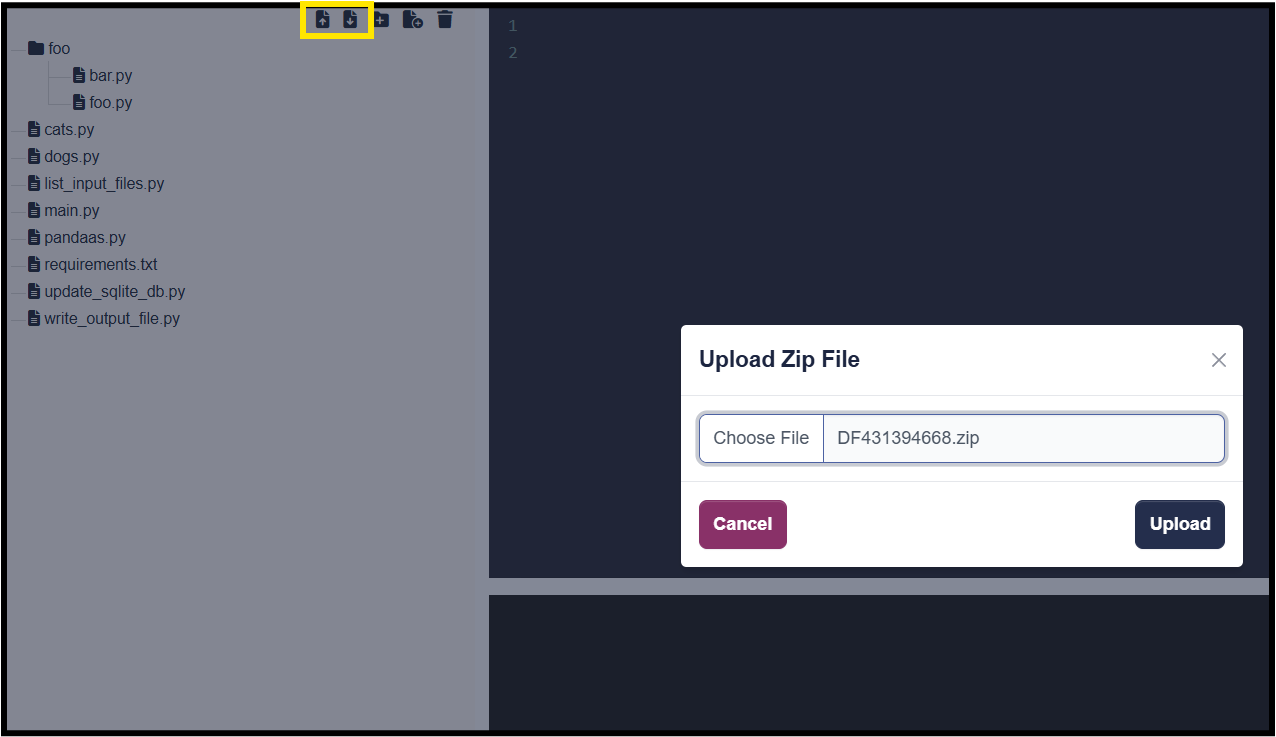 Upload Zip File